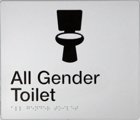 Unisex Accessible Toilet Sign (Silver/Black)