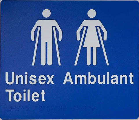 Unisex Toilet & Shower Sign (Blue)