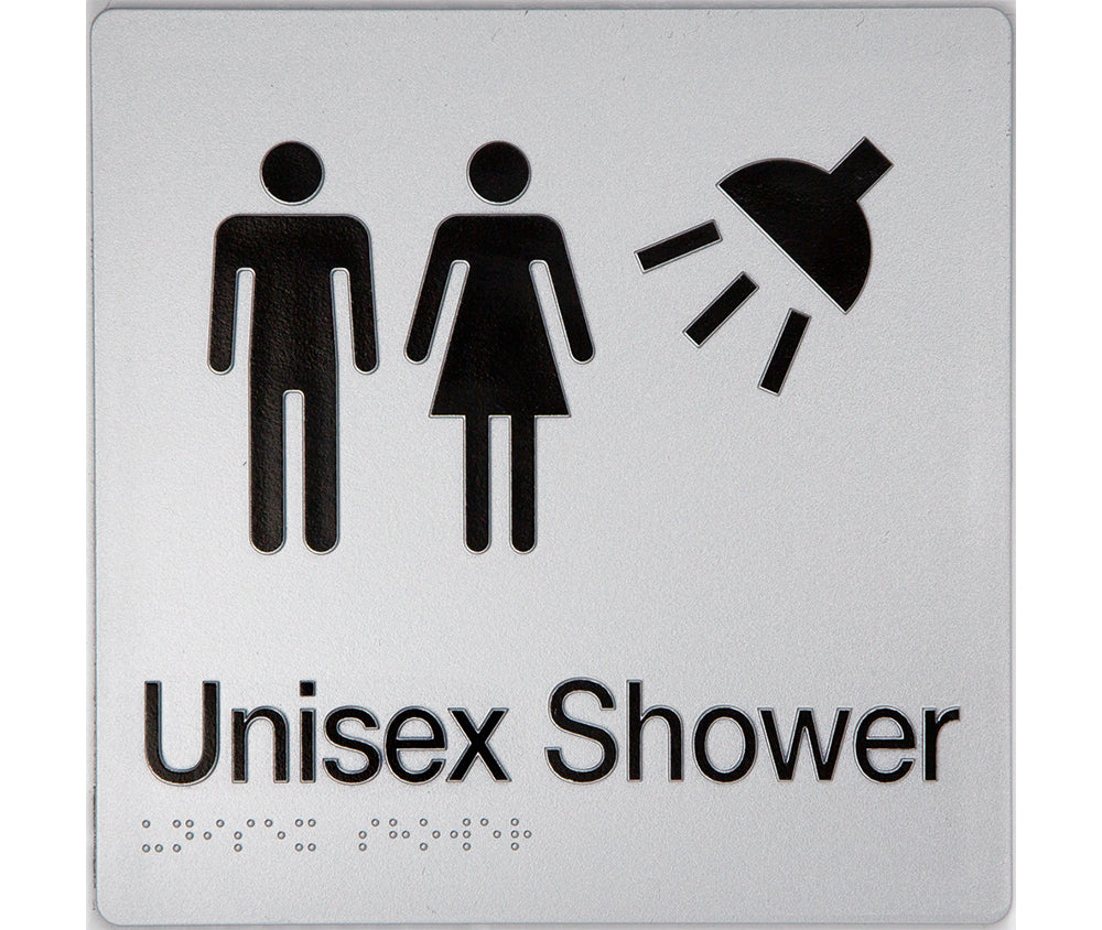 Unisex Shower Sign (Silver/Black) Unisex Shower Sign (Silver/Black)