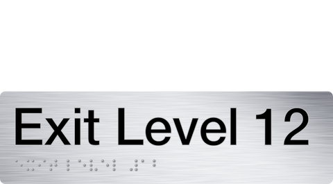 Braille Exit Sign - Level 13 (Silver/Black)
