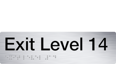 Braille Exit Sign - Ground Level (Silver/Black)