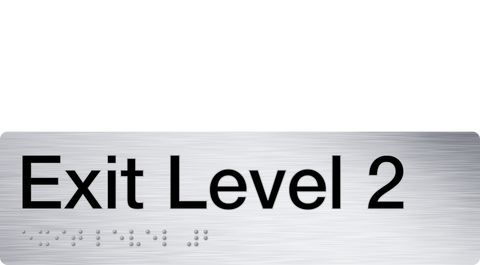 Braille Exit Sign - Level 1 (stainless steel)