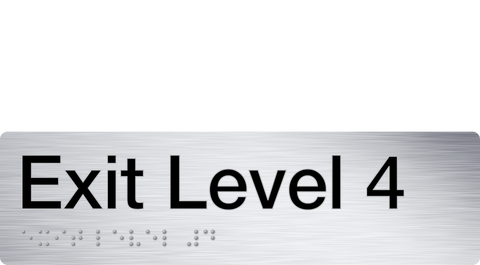 Braille Exit Sign - Level 14 (stainless steel)