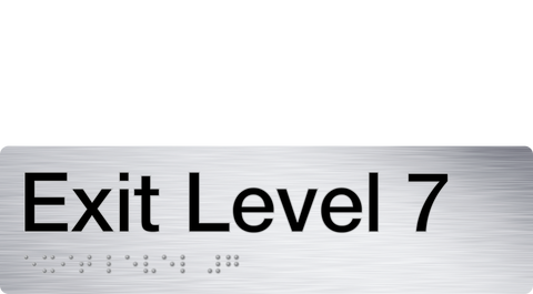 Braille Exit Sign - Level 3 (Green/White)