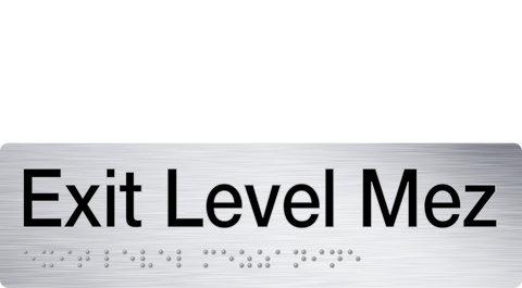 Braille Exit Sign - Level 8 (stainless steel)
