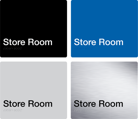Plant Room Braille Signs <p>(black, blue, silver, stainless steel)