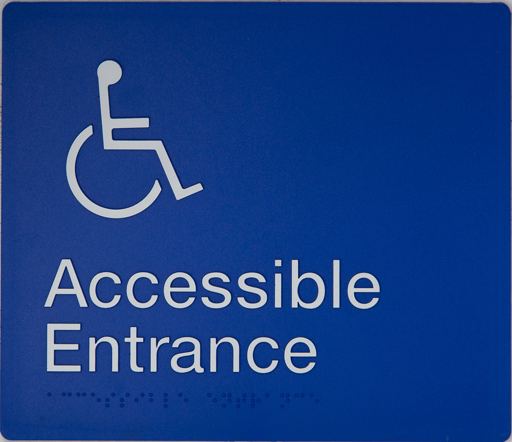 Accessible Entrance Sign (Blue) Wheelchair Icon Accessible Entrance Sign (Blue) Wheelchair Icon