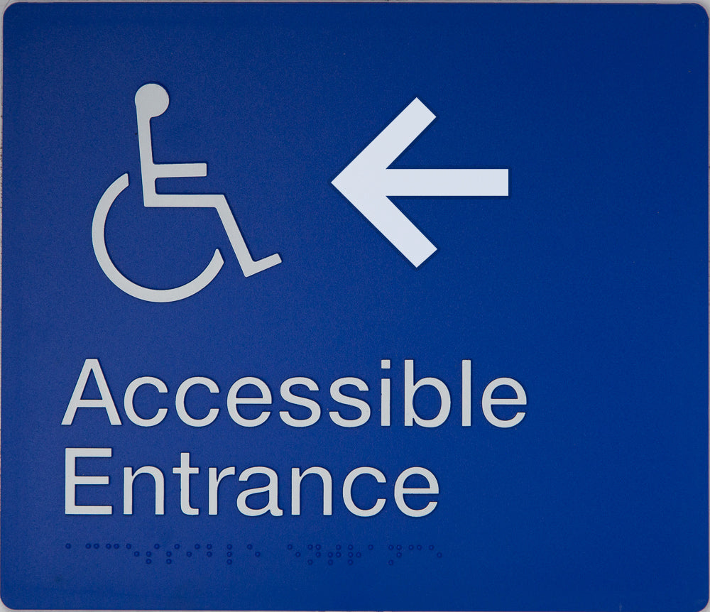 Accessible Entrance Sign (Blue) Left Arrow Accessible Entrance Sign (Blue) Left Arrow