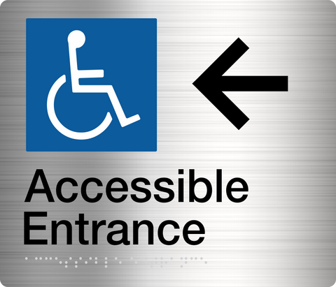 Accessible Entrance Sign (Stainless Steel)
