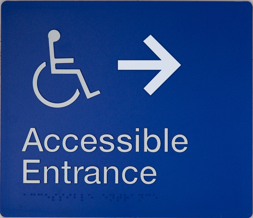 Accessible Entrance Sign (Blue) Right Arrow Accessible Entrance Sign (Blue) Right Arrow