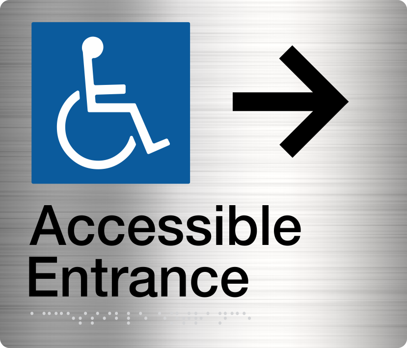 Accessible Entrance Sign (Stainless Steel) Right Arrow Accessible Entrance Sign (Stainless Steel) Right Arrow