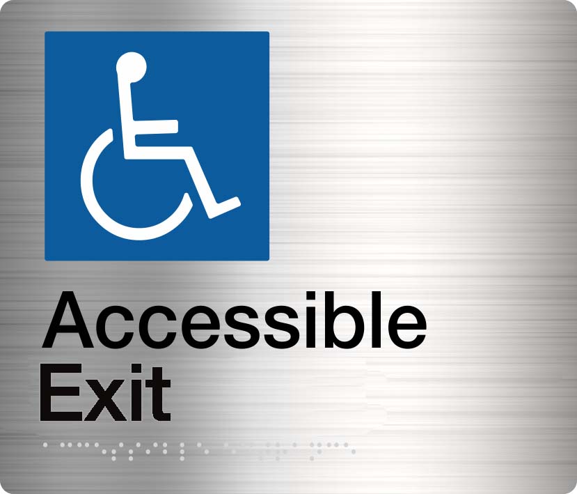 Accessible Exit Braille Sign (Stainless Steel) Accessible Exit Braille Sign (Stainless Steel)