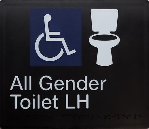 Unisex Toilet RH Sign (Silver) Wheelchair Icon