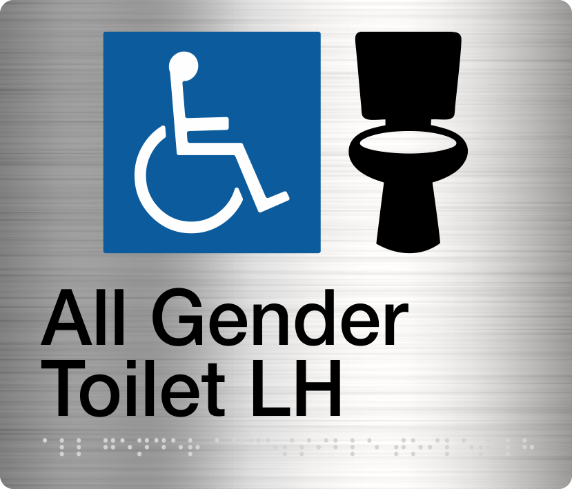 All Gender Toilet LH Sign (Stainless Steel) All Gender Toilet LH Sign (Stainless Steel)