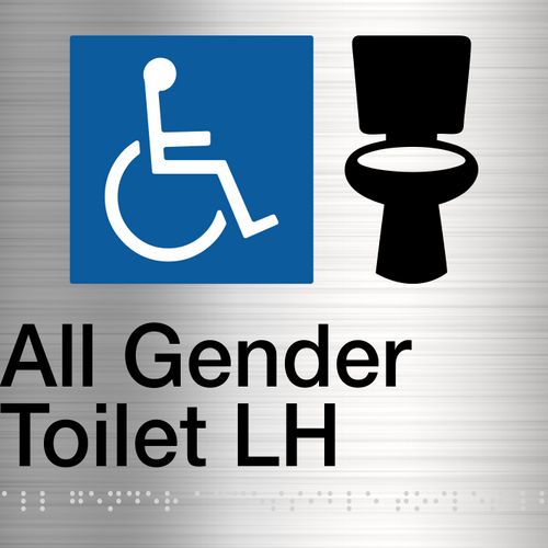 All Gender Toilet LH Sign (Stainless Steel) - IMG 3