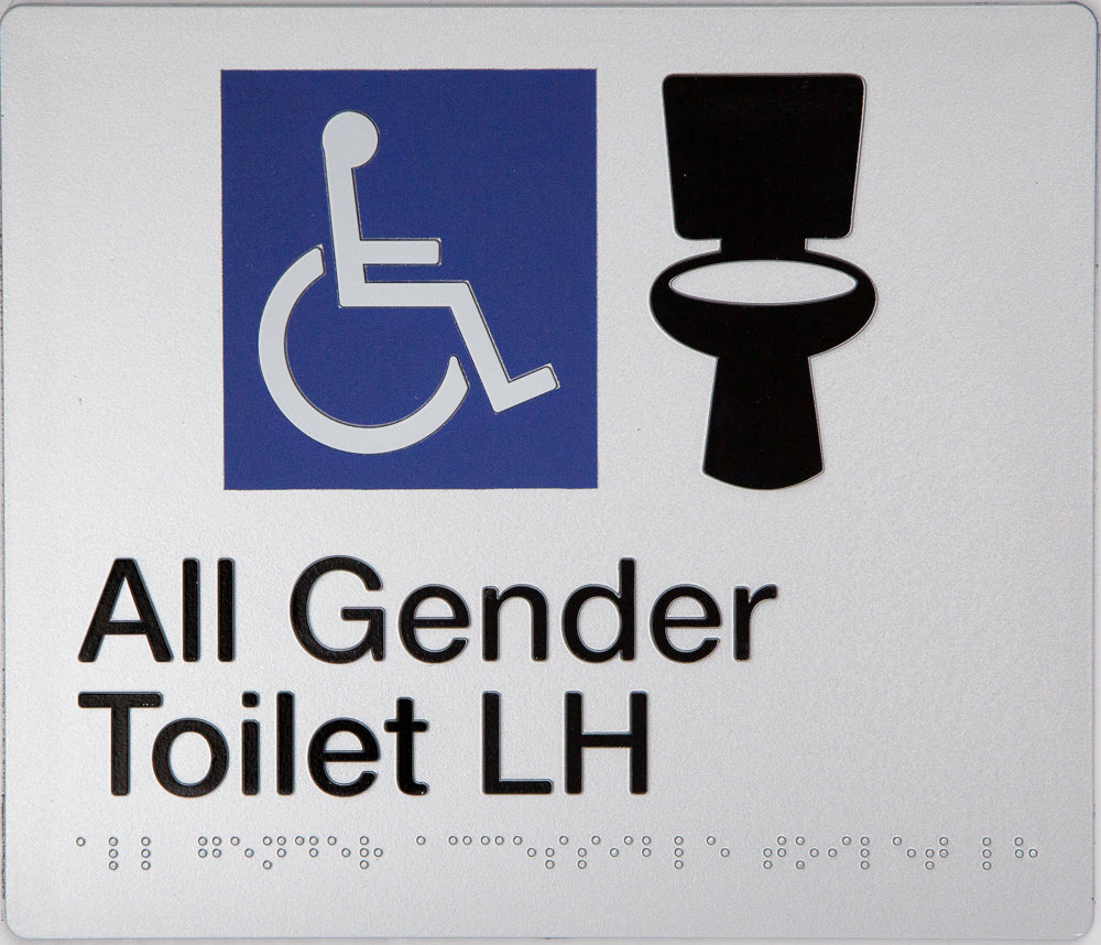 All Gender Toilet LH Sign (Silver) All Gender Toilet LH Sign (Silver)