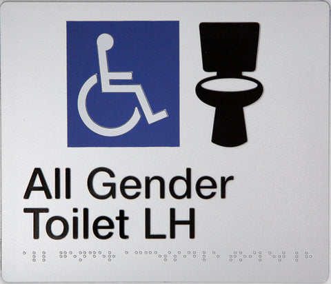 Unisex Accessible Toilet Sign (Silver/Black)