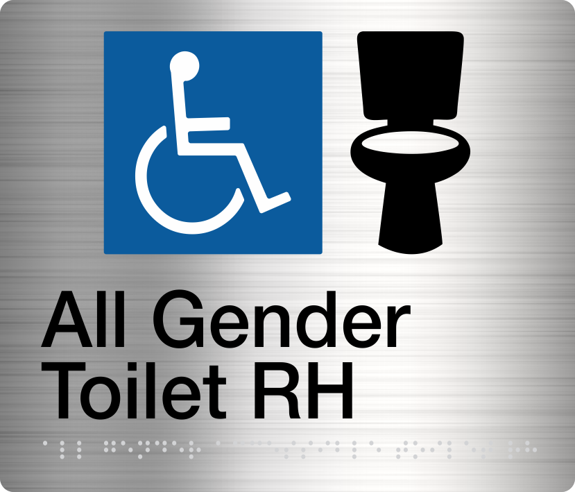 All Gender Toilet RH Sign (Stainless Steel) All Gender Toilet RH Sign (Stainless Steel)