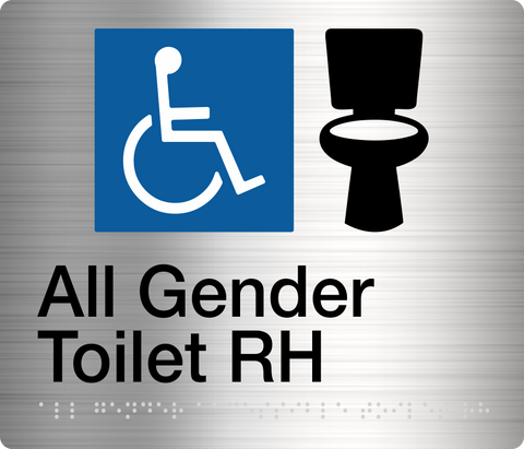 All Gender Toilet LH Sign (Blue)