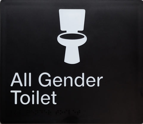 Unisex Toilet Sign (Black)