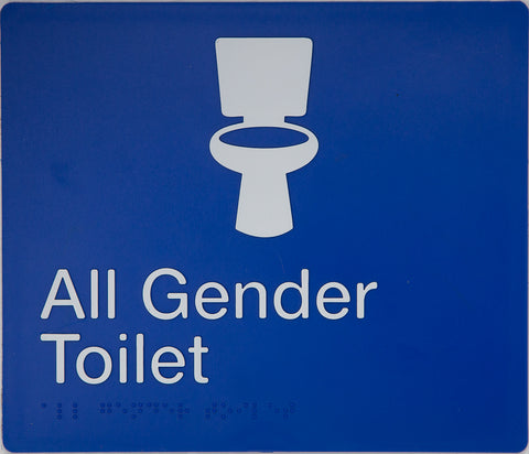 All Gender Toilet RH Sign (Stainless Steel)