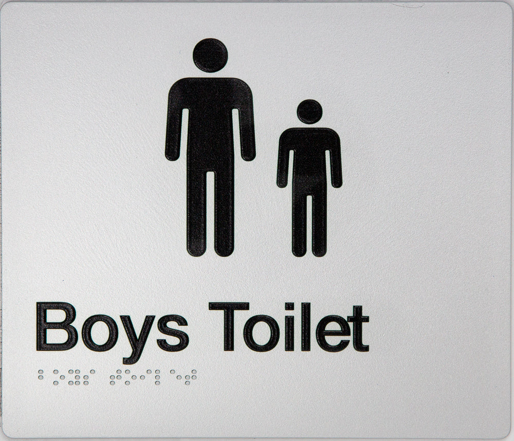 Boys Toilet Sign (Silver) Boys Toilet Sign (Silver)