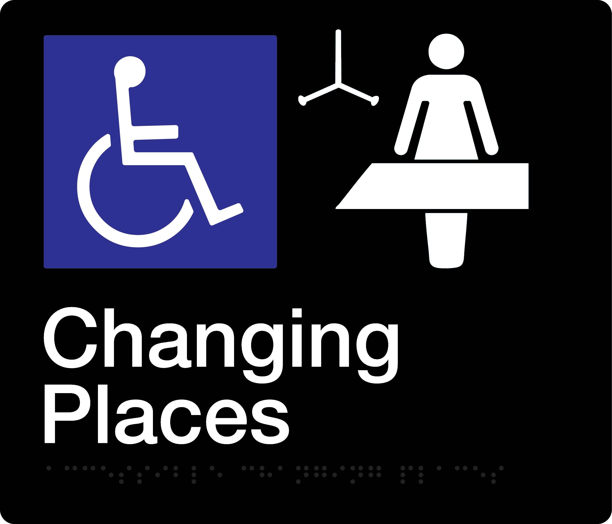 Changing Places Sign (Black) Changing Places Sign (Black)