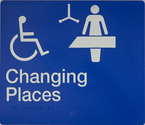 Male Toilet Sign With Braille (Blue/White)