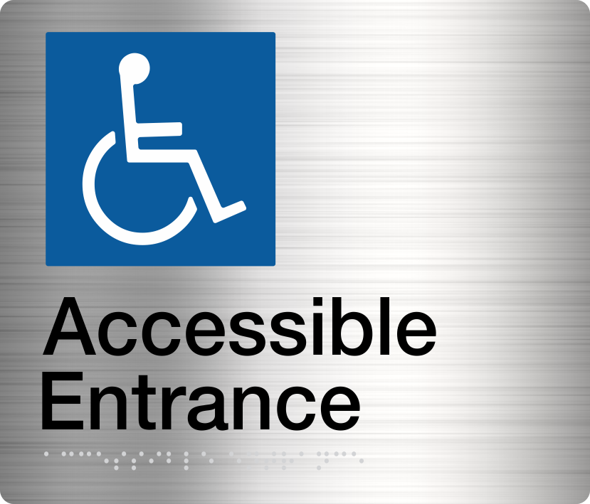 Accessible Entrance Sign (Stainless Steel) Accessible Entrance Sign (Stainless Steel)