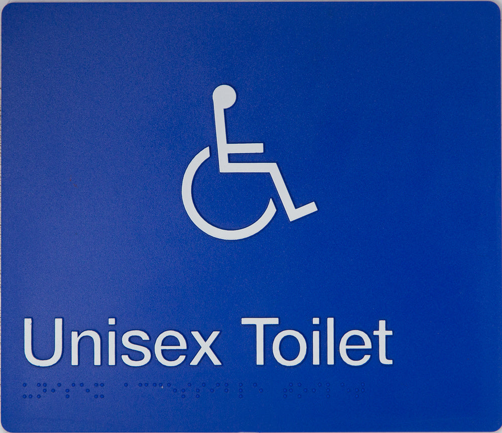 Unisex Toilet Sign (Blue) Wheelchair Icon Unisex Toilet Sign (Blue) Wheelchair Icon