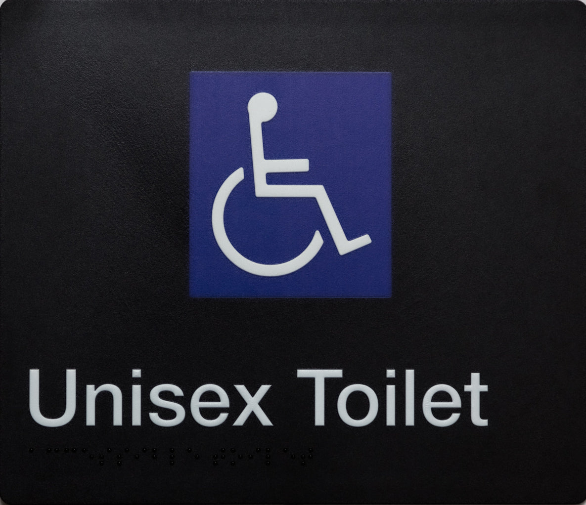Unisex Toilet White on Black Unisex Toilet White on Black