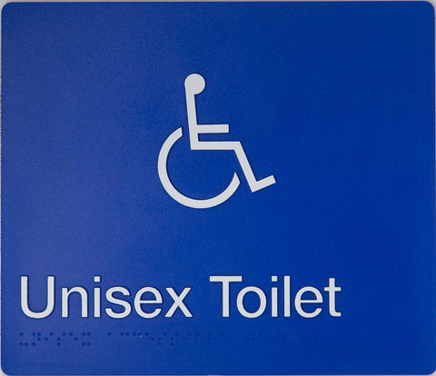 Unisex Toilet LH Braille Sign (Silver/Black)