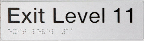 Braille Exit Sign - Level 4 (Silver/Black)