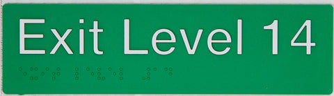 Braille Exit Sign - Level 7 (Green/White)