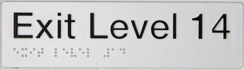 Braille Exit Sign - Basement 3 (Silver/Black)