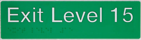 Braille Exit Sign - Level 2 (Silver/Black)