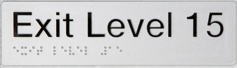 Braille Exit Sign - Level 6 (Silver/Black)