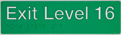 Braille Exit Sign - Ground Level (Green/White)