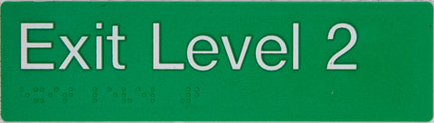Braille Exit Sign - Lower Ground (Green/White)