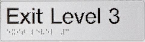Braille Exit Sign - Level 11 (Silver/Black)