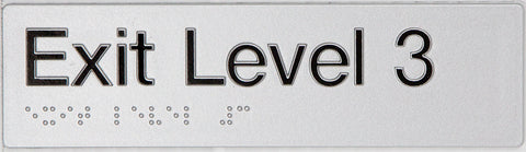 Braille Exit Sign - Level 13 (Silver/Black)