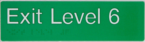 Braille Exit Sign - Ground Level (Green/White)