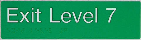 Braille Exit Sign - Level 4 (Green/White)