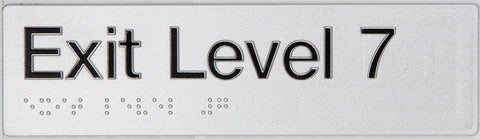 Braille Exit Sign - Basement 4 (Silver/Black)