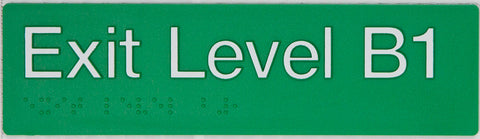 Braille Exit Sign - Level 6 (Green/White)
