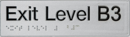 Braille exit sign - Basement 3 Silver