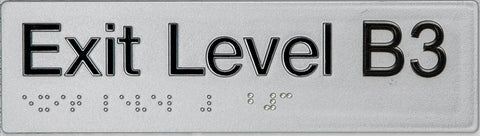 Braille Exit Sign - Level 5 (Silver/Black)
