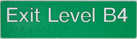 Braille Exit Sign - Level 6 (Green/White)