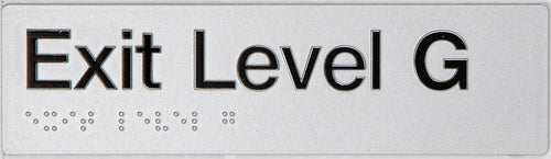 Braille exit sign ground level