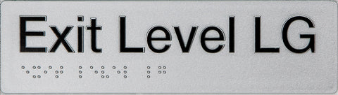 Braille Exit Sign - Basement 1 (Silver/Black)